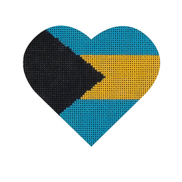 Bahamas Flag Heart