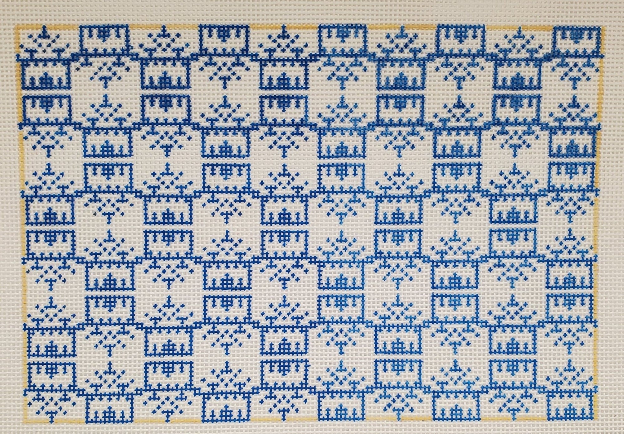 Blue Geometric Clutch Anne Fisher - The Flying Needles