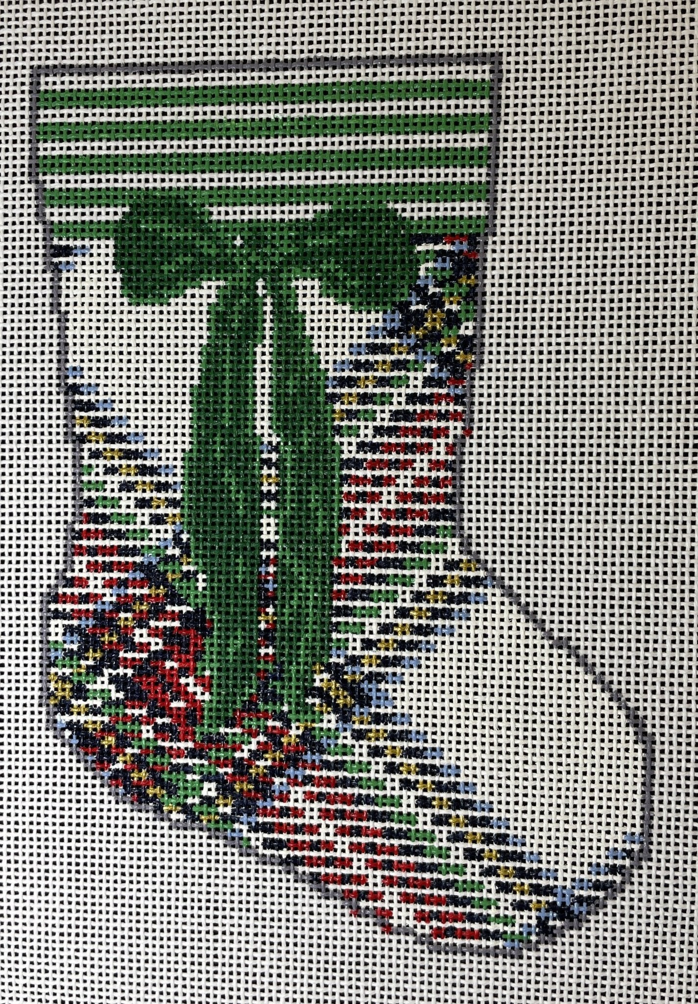 Cream Tartan Mini Sock Canvas - The Flying Needles