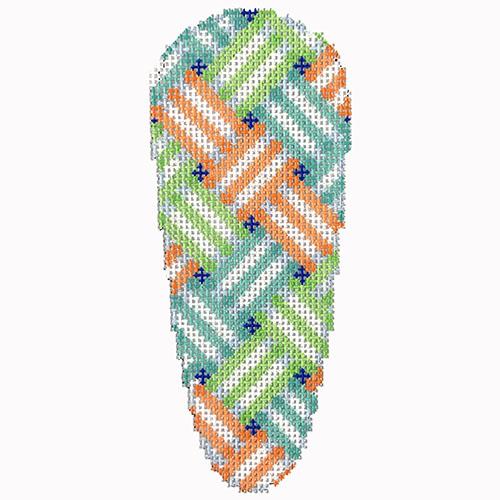 Diagonal Stripes Weave Aqua Carrot - The Flying Needles