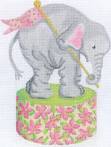 Lilly Inspired Circus Mini - Baby Elephant on Floral Drum - The Flying Needles