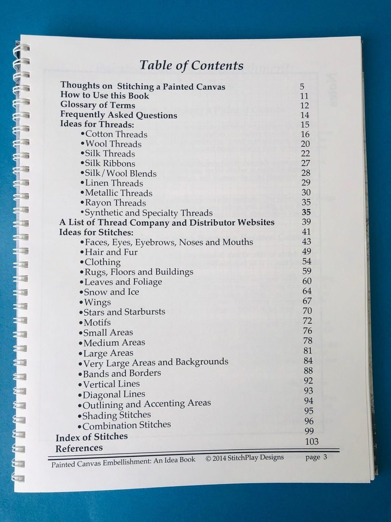 Painted Canvas Embellishment Book - The Flying Needles