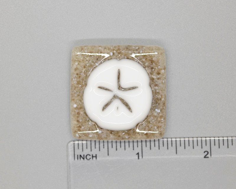 Sand Dollar Fused Glass Needle Minder - The Flying Needles