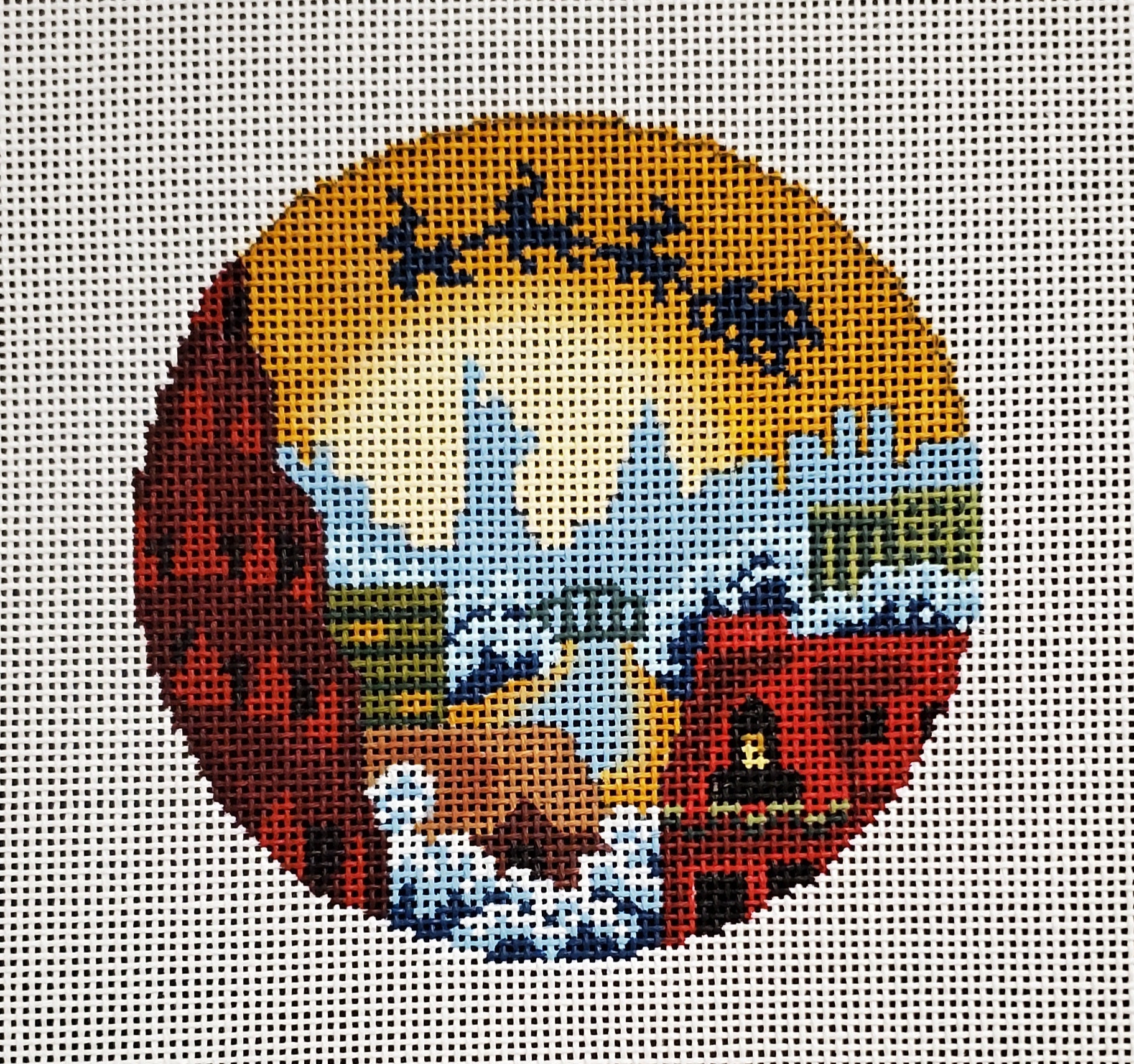 Santa Over NYC Ornament - The Flying Needles