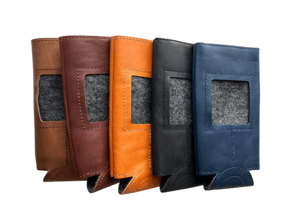 Self-Finishing Leather Can Cozy, Slim 12 oz can - The Flying Needles